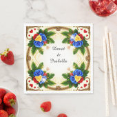 Lebhaftes Blumendesign Serviette (Beispiel)