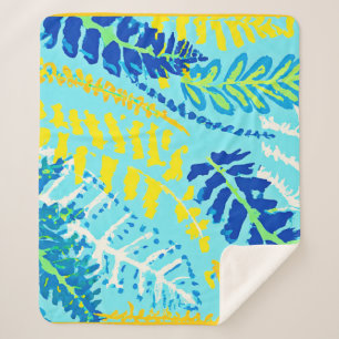 Lebhaftes Blumendesign Sherpadecke