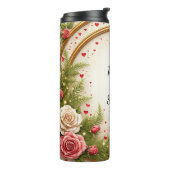 Lebhaftes Blumendesign Thermosbecher (Nach links gedreht)