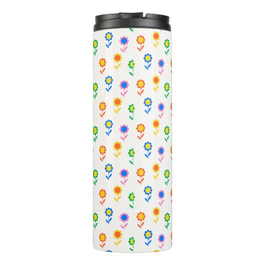 Lebhaftes Blumendesign Thermosbecher (Rückseite)
