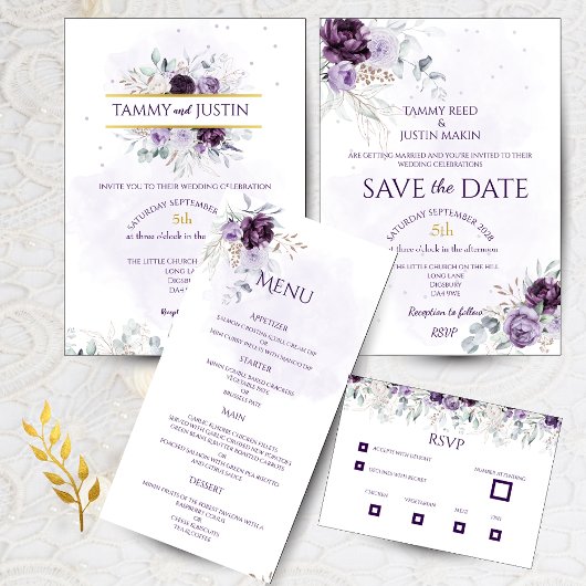 Lebhaftes Blumenmenü Menükarte