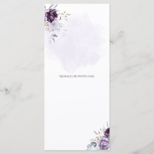 Lebhaftes Blumenmenü Menükarte (Rückseite)