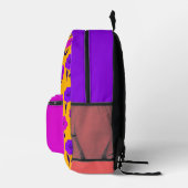 Lebhaftes Blumenmuster Bedruckter Rucksack (Rechts)