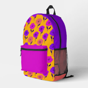 Lebhaftes Blumenmuster Bedruckter Rucksack