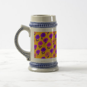Lebhaftes Blumenmuster Bierglas