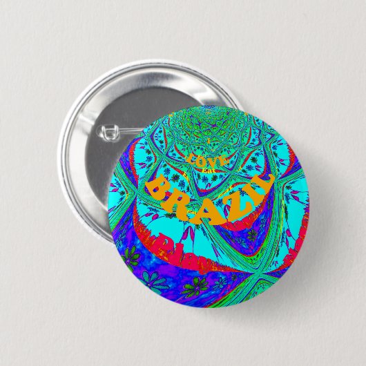 Lebhaftes Blumenmuster: brasilianischer Tribute Ea Button (Vorne & Hinten)