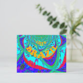 Lebhaftes Blumenmuster: brasilianischer Tribute Ea Einladungspostkarte (Stehend Vorderseite)