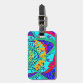 Lebhaftes Blumenmuster: brasilianischer Tribute Ea Gepäckanhänger (Vorderseite vertikal)