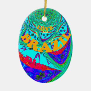 Lebhaftes Blumenmuster: brasilianischer Tribute Ea Keramik Ornament