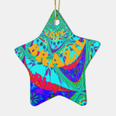 Lebhaftes Blumenmuster: brasilianischer Tribute Ea Keramik Ornament (Links)