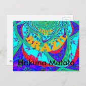 Lebhaftes Blumenmuster: brasilianischer Tribute Ea Postkarte (Vorne/Hinten)