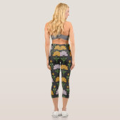Lebhaftes Blumenmuster Capri Leggings (Rückseite)