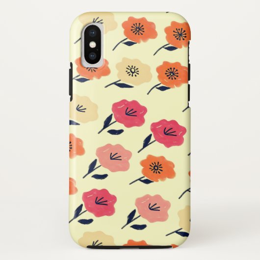 Lebhaftes Blumenmuster Case-Mate iPhone Hülle (Rückseite)