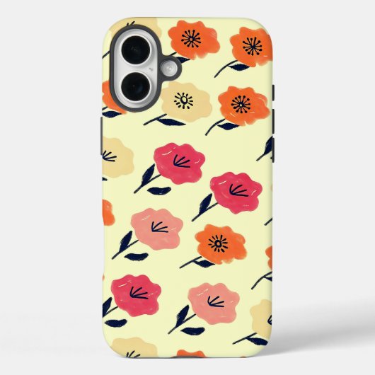 Lebhaftes Blumenmuster Case-Mate iPhone Hülle (Rückseite)