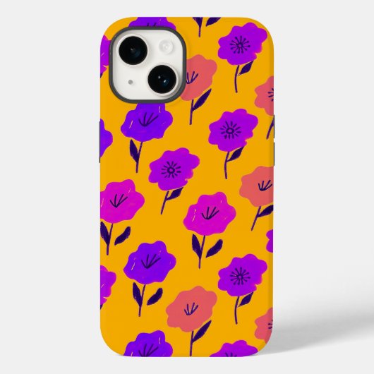 Lebhaftes Blumenmuster Case-Mate iPhone Hülle (Rückseite)
