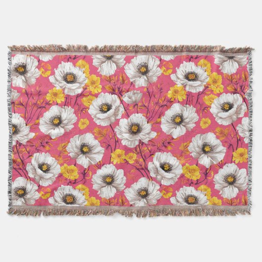 Lebhaftes Blumenmuster Decke (Vorderseite)