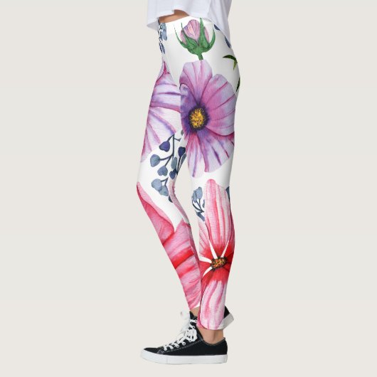 Lebhaftes Blumenmuster-Design, das Mädchen zu eine Leggings (Links)