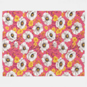 Lebhaftes Blumenmuster Fleecedecke (Vorderseite (Horizontal))