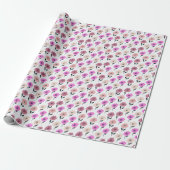Lebhaftes Blumenmuster Geschenkpapier (Ungerollt)