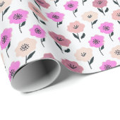 Lebhaftes Blumenmuster Geschenkpapier (Rolleneckpunkt)