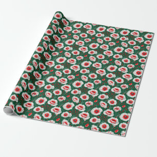 Lebhaftes Blumenmuster Geschenkpapier