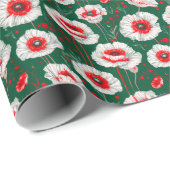 Lebhaftes Blumenmuster Geschenkpapier (Rolleneckpunkt)