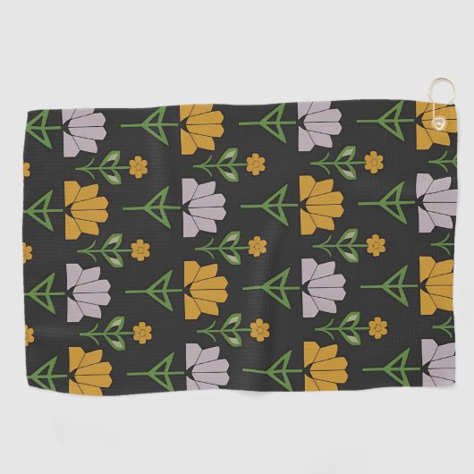 Lebhaftes Blumenmuster Golfhandtuch (Horizontal)
