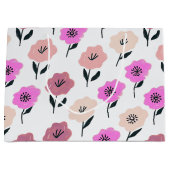 Lebhaftes Blumenmuster Große Geschenktüte (Vorderseite)