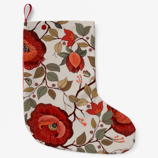 Lebhaftes Blumenmuster: HandGezeichnet Muster Kleiner Weihnachtsstrumpf