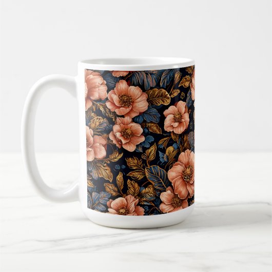 Lebhaftes Blumenmuster Kaffeetasse (Links)