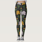 Lebhaftes Blumenmuster Leggings (Vorderseite)