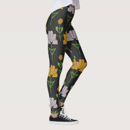 Lebhaftes Blumenmuster Leggings