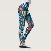 Lebhaftes Blumenmuster Leggings (Rechts)