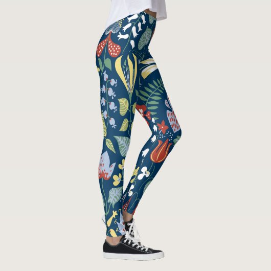 Lebhaftes Blumenmuster Leggings (Rechts)