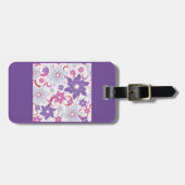 Lebhaftes Blumenmuster Lila Pink Blue Blumen Gepäckanhänger (Vorderseite horizontal)