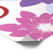 Lebhaftes Blumenmuster Lila Pink Blue Blumen Poster (Ecke)