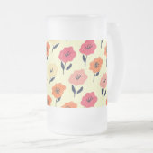 Lebhaftes Blumenmuster Mattglas Bierglas (VorderseiteRechts)