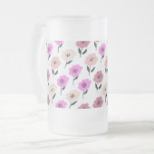 Lebhaftes Blumenmuster Mattglas Bierglas (Vorderseite Links)