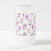 Lebhaftes Blumenmuster Mattglas Bierglas (Mittel)