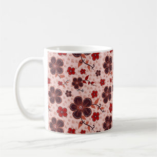 Lebhaftes Blumenmuster mit bunten Blume Kaffeetasse
