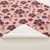 Lebhaftes Blumenmuster mit bunten Blume Sherpadecke (3/4)