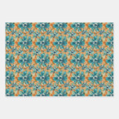 Lebhaftes Blumenmuster mit feinem, Aquamarinem, tü Geschenkpapier Set (Vorderseite 2)
