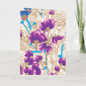 Lebhaftes Blumenmuster mit lila und blauem f (Rückseite)