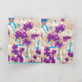 Lebhaftes Blumenmuster mit lila und blauem f (Innen Abgelegt)