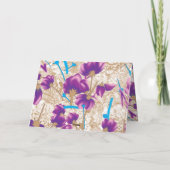 Lebhaftes Blumenmuster mit lila und blauem f (Rückseite)