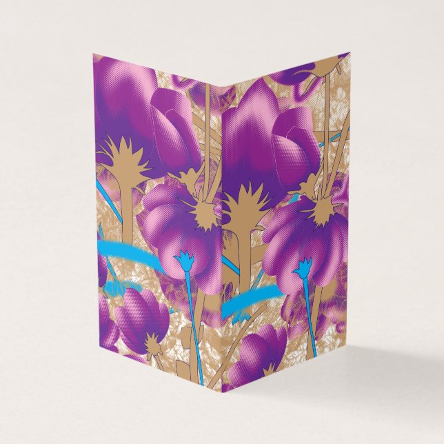 Lebhaftes Blumenmuster mit lila und blauem f (Vorderseite)