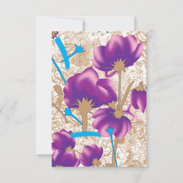 Lebhaftes Blumenmuster mit lila und blauem f (Vorderseite)