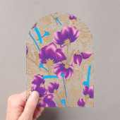 Lebhaftes Blumenmuster mit lila und blauem f Acryleinladungen (Insitu (Handheld))