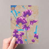 Lebhaftes Blumenmuster mit lila und blauem f Acryleinladungen (Insitu (Handheld))