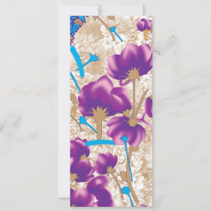 Lebhaftes Blumenmuster mit lila und blauem f Karte